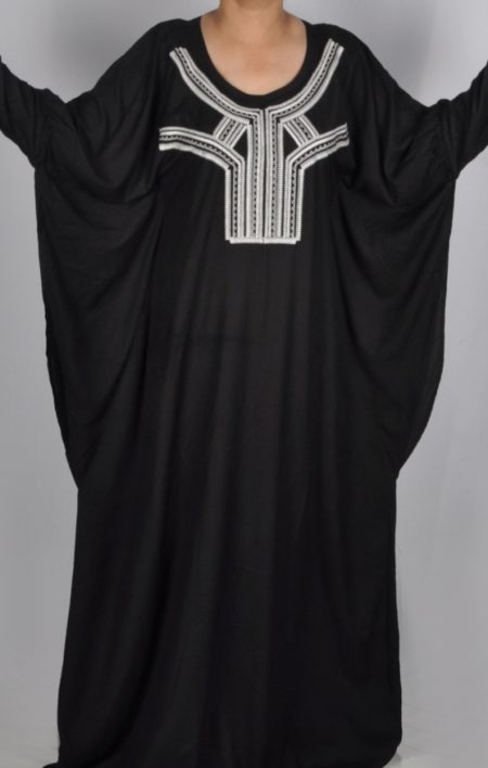 Bamboo Abaya with embroidery and bat sleeves