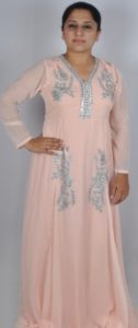 Chiffon with crepe lining and crystal embellishments