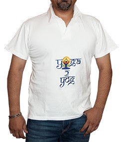 Bamboo lycra t-shirt with yoga day embroidery