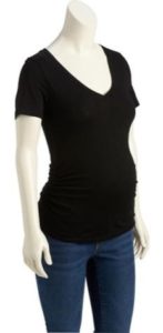 All purpose maternity t-shirt with a V neck and short sleeves