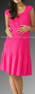 Round neck sleeveless knee length dress with frill