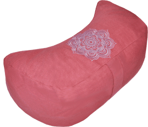 Chakra Mandala embroidered crescent moon zafu cushion - Rust