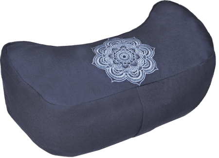 Embroidered Crescent Zafu with sacred Mandala