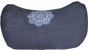 Chakra Mandala embroidered crescent moon zafu cushion - Navy Blue