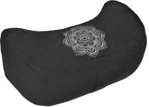 Chakra Mandala embroidered crescent moon zafu cushion - Black