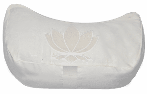 Sacred Lotus flower crescent moon Zafu cushion - Off White