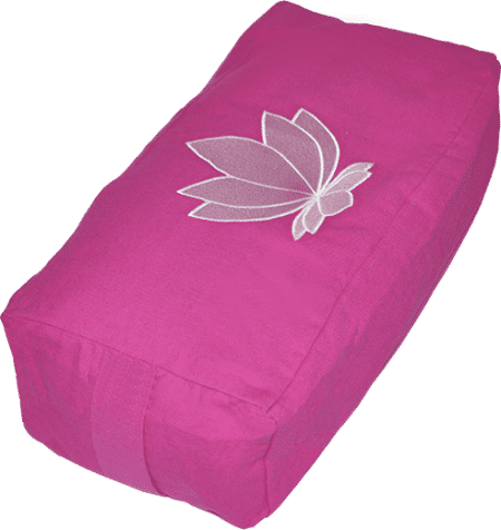 Embroidered Lotus design pink rectangle Zafu