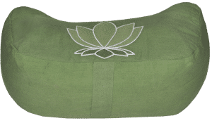 Sacred Lotus flower crescent moon Zafu cushion - Olive Green