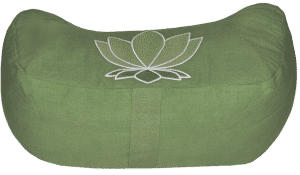 Sacred Lotus flower crescent moon Zafu cushion - Olive Green