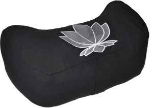 Sacred Lotus flower crescent moon Zafu cushion - Black