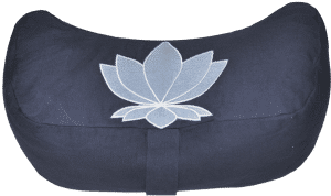 Sacred Lotus flower crescent moon Zafu cushion - Navy Blue