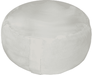 Om Mani Padme Hum embroidered round zafu cushion - Off White