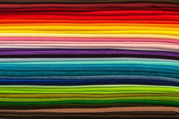 fabrics of various colours