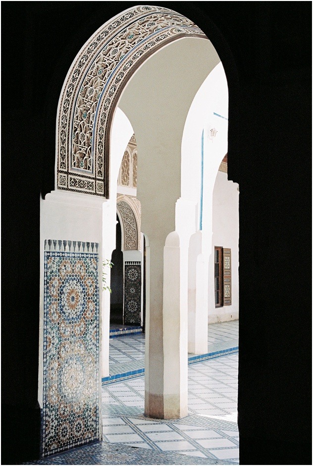 Silhouette doorway in Ben Youssef Madrasa, Marrakesh, Morocco