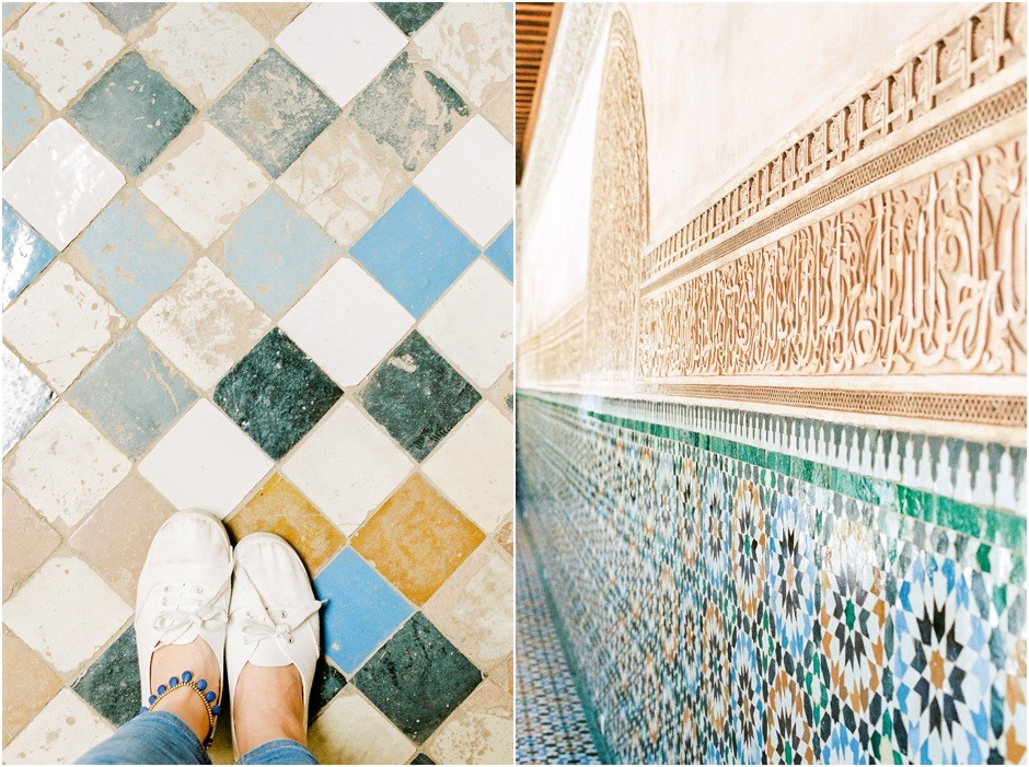 Diptych of Morocco colourful tiles