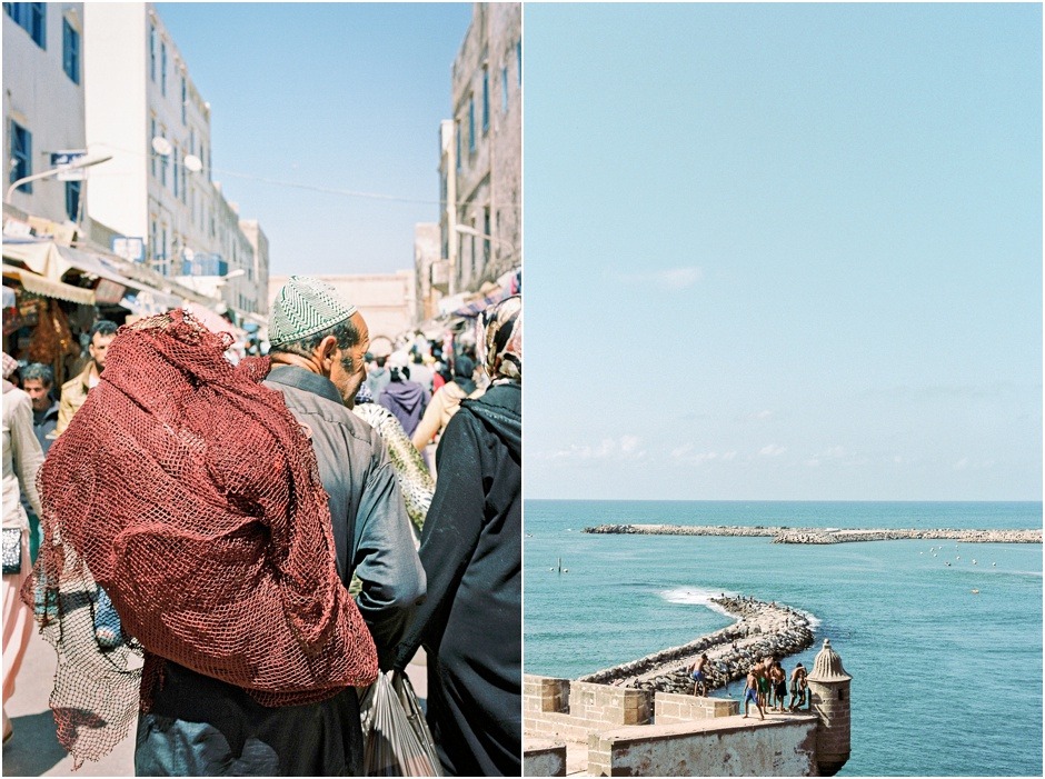 Fishing man holding his nets in Morocco