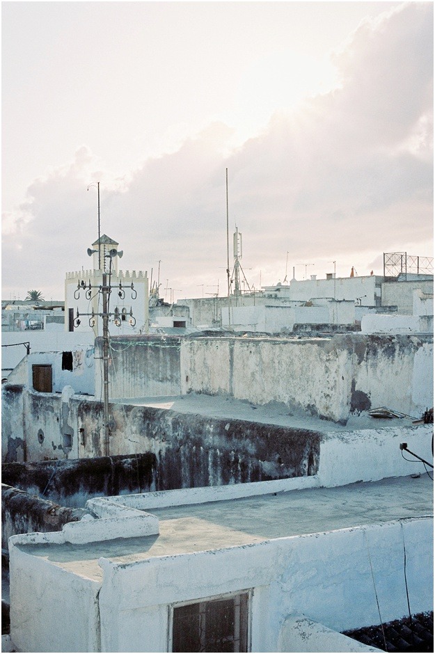 Rabat white rooftops at sunset