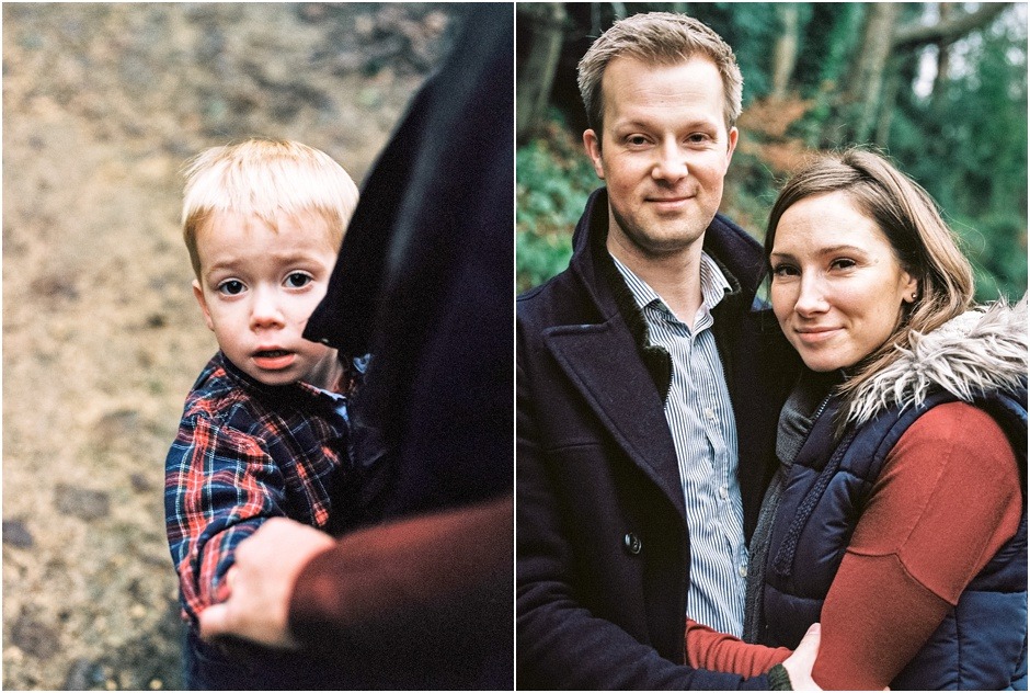 Durham family lifestyle shoot. Young son looking at camera and parents portrait.