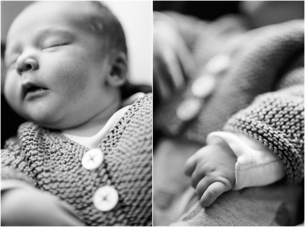 Newborn Baby details, close up, black and white, herts.