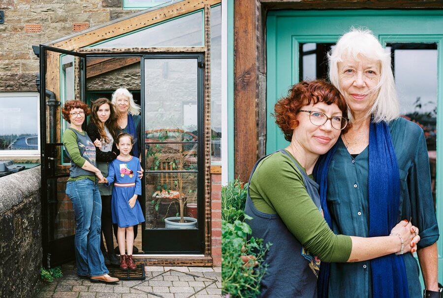 Family Group Shot with Grandma outside of the house | Colour Family Photography