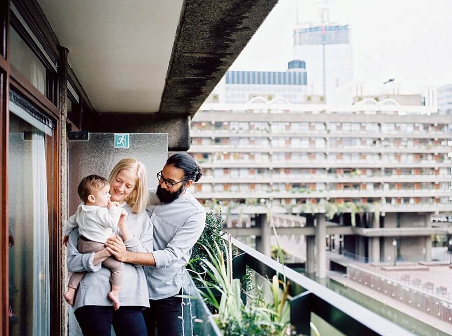 Family Portrait on blacony at The Barbican London