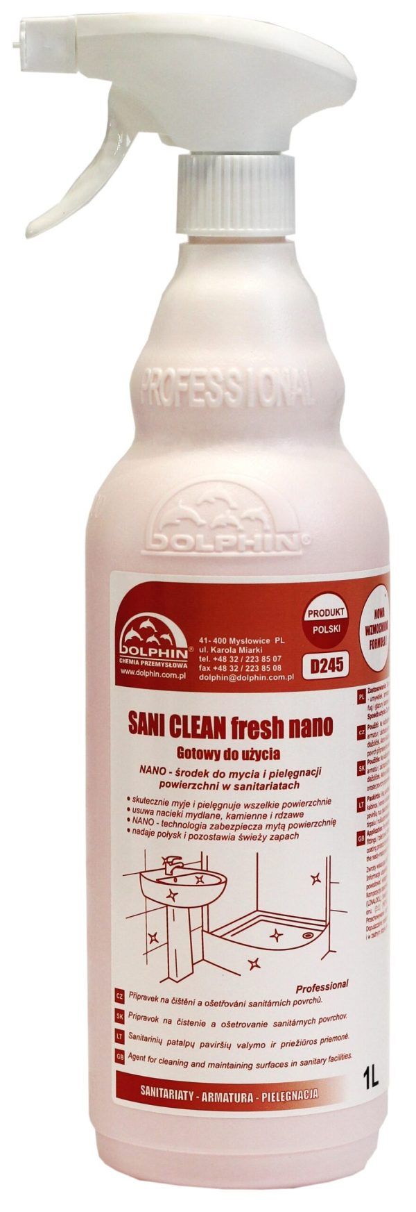 DOLPHIN D245 SANI CLEAN fresh nano 1L (12/360) DOLPHIN D245 SANI CLEAN fresh nano 1L (12/360)