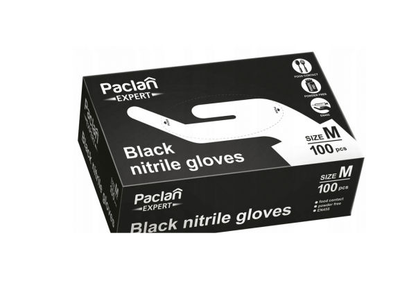 PACLAN rękawice NITRYLE PF 08 M a’100 23% BLACK