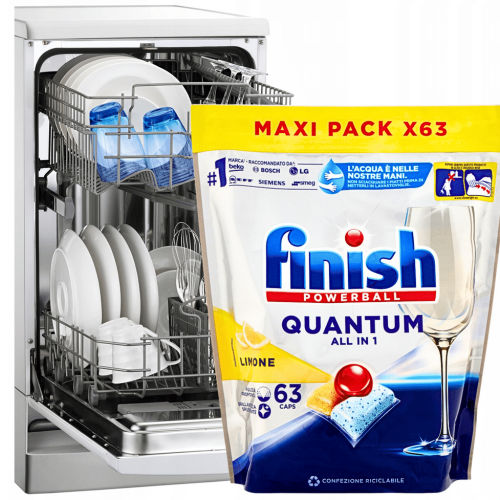 FINISH Quantum ALL IN 1 Powerball Lemon kapsułki do zmywarki 63 sztuki