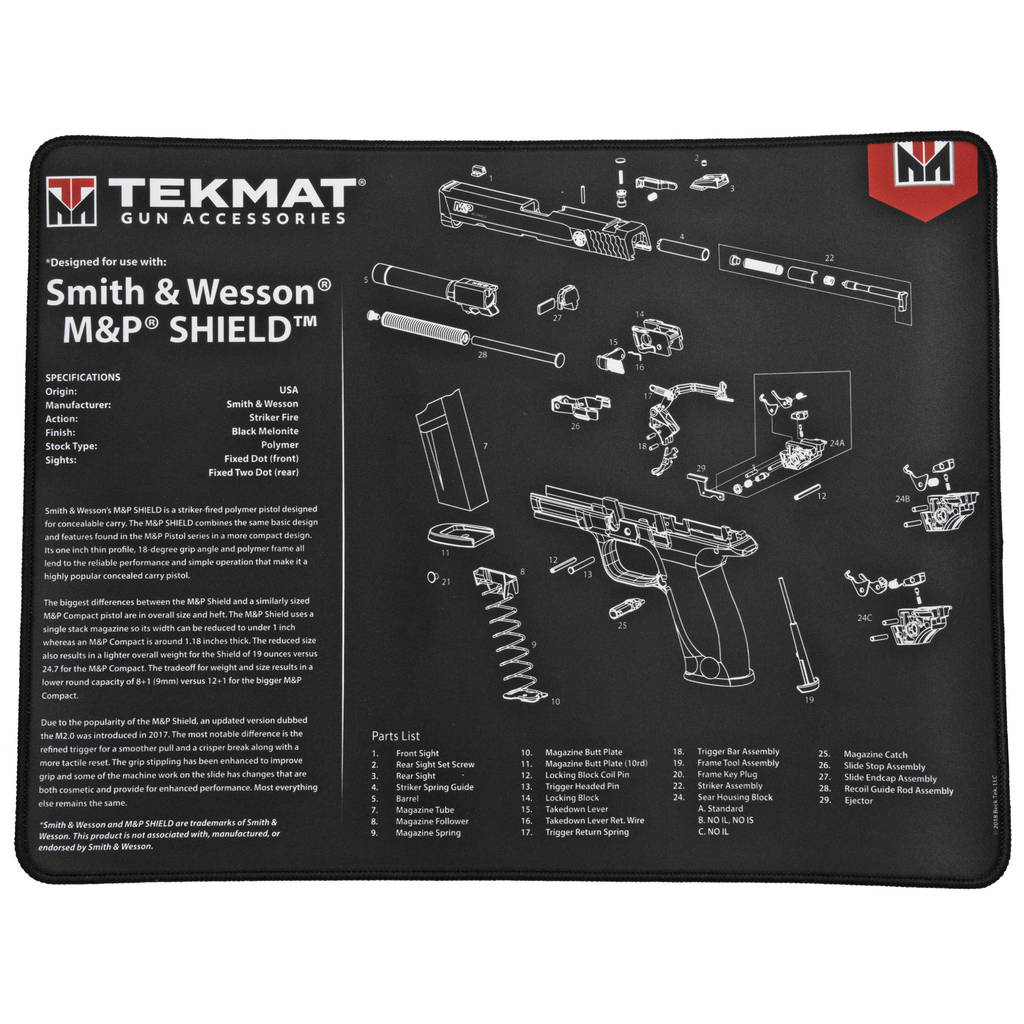 TEKMAT ULTRA PSTL MAT S&W SHIELD BLK