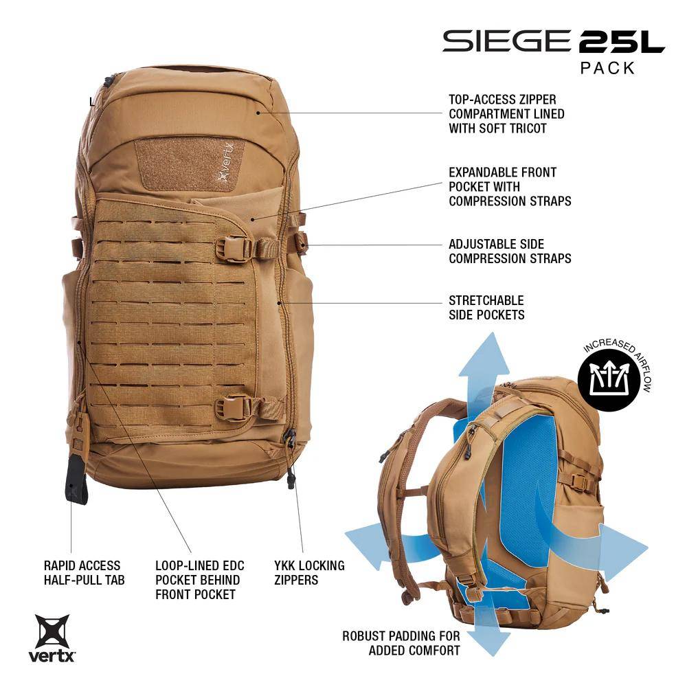 VertX Siege 25L Tactical Backpack Wolf Grey - Image 19