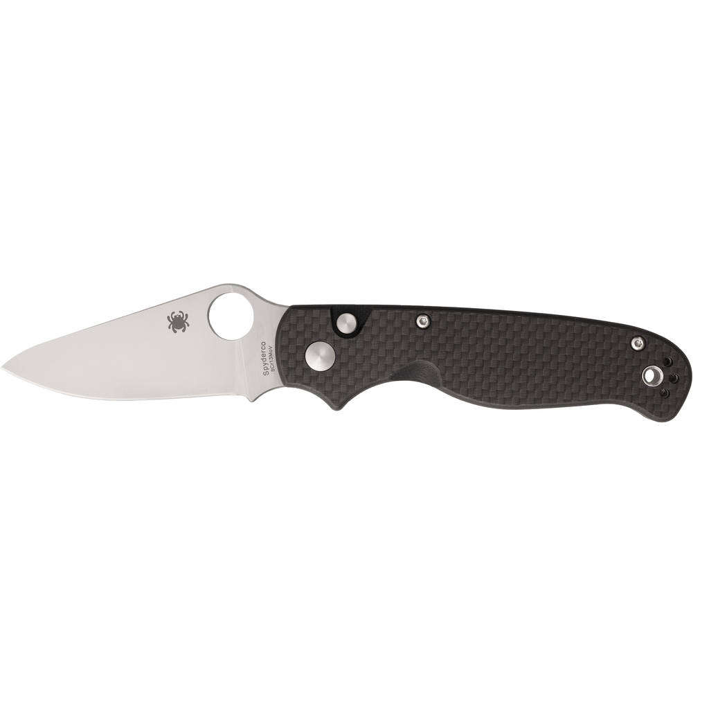 SPYDERCO BUTTONUP CF PE 3.27" BK/SLV