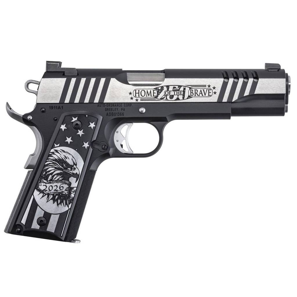 Auto Ordnance America 250th Anniversary "Land of the Free" 1911 Handgun 7rd Magazine(1) 5" Barrel TruGlo Sight