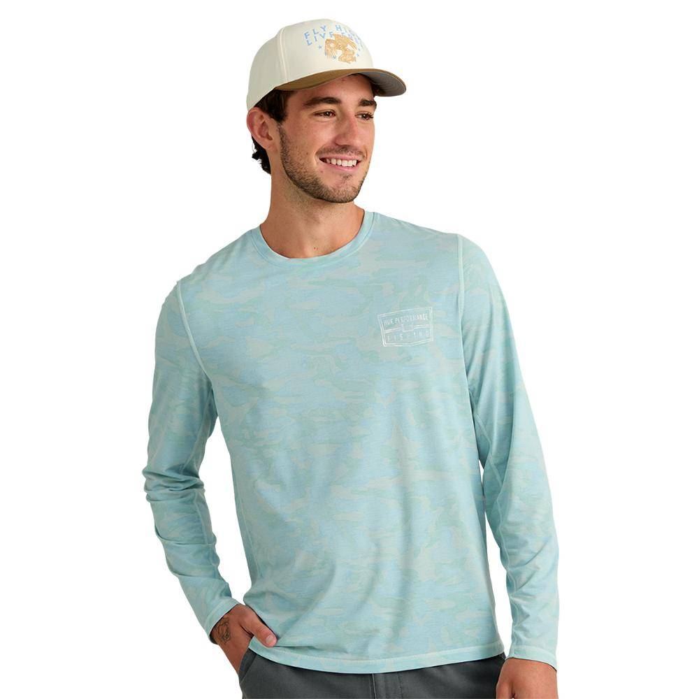 Huk Drift Performance Long Sleeve Shirt Heron Blue L - Image 3