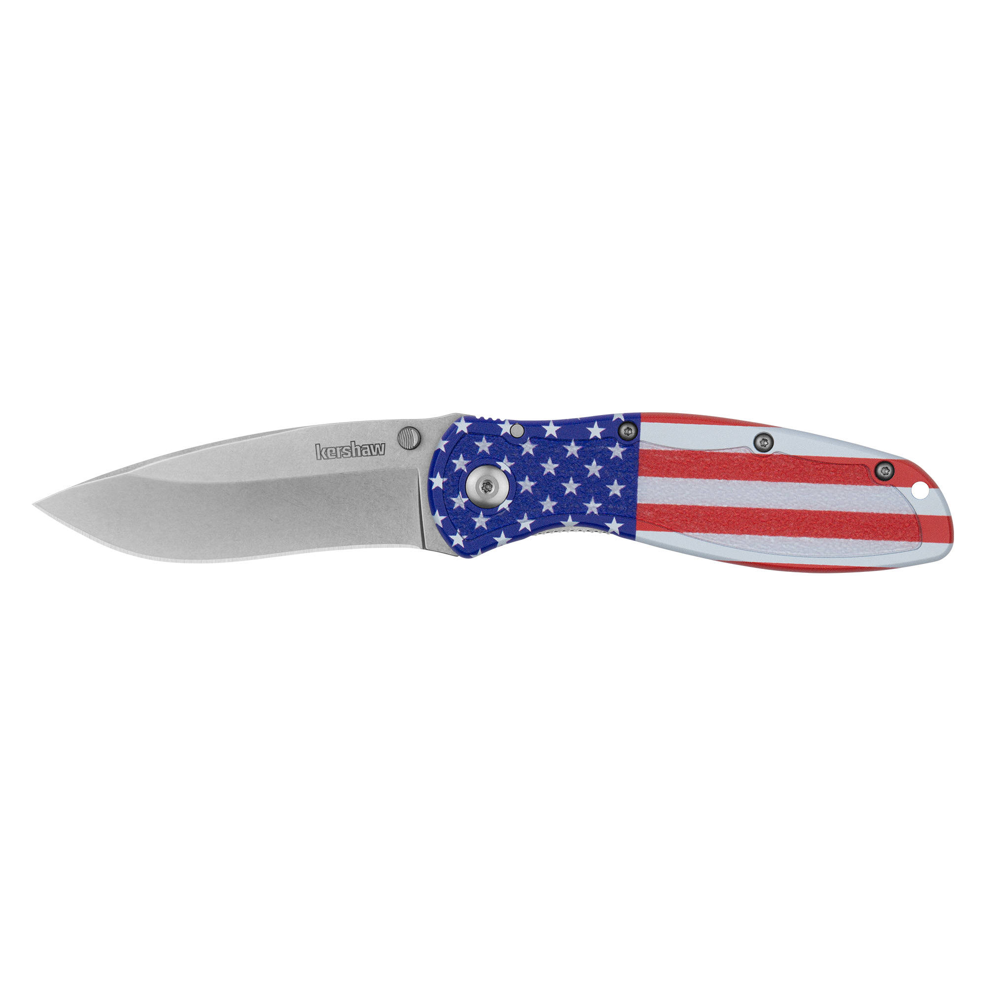 Kershaw Blur Folding Knife 3-2/5" Drop Point Blade USA Flag - Image 4