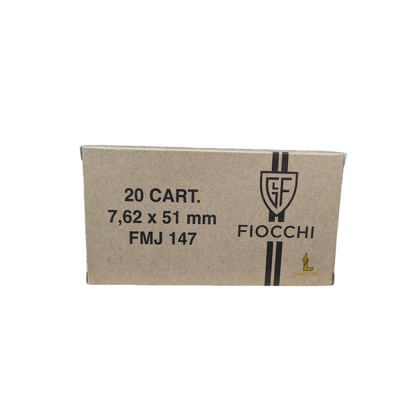 Fiocchi Range Dynamics Rifle Ammunition 7.62X51 NATO 147gr FMJ 2790 fps 20/ct