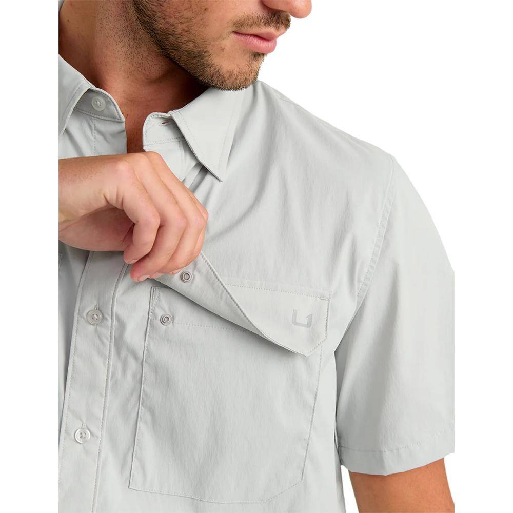Huk Icon Short Sleeve Button Down Shirt Seagull 2XL - Image 5