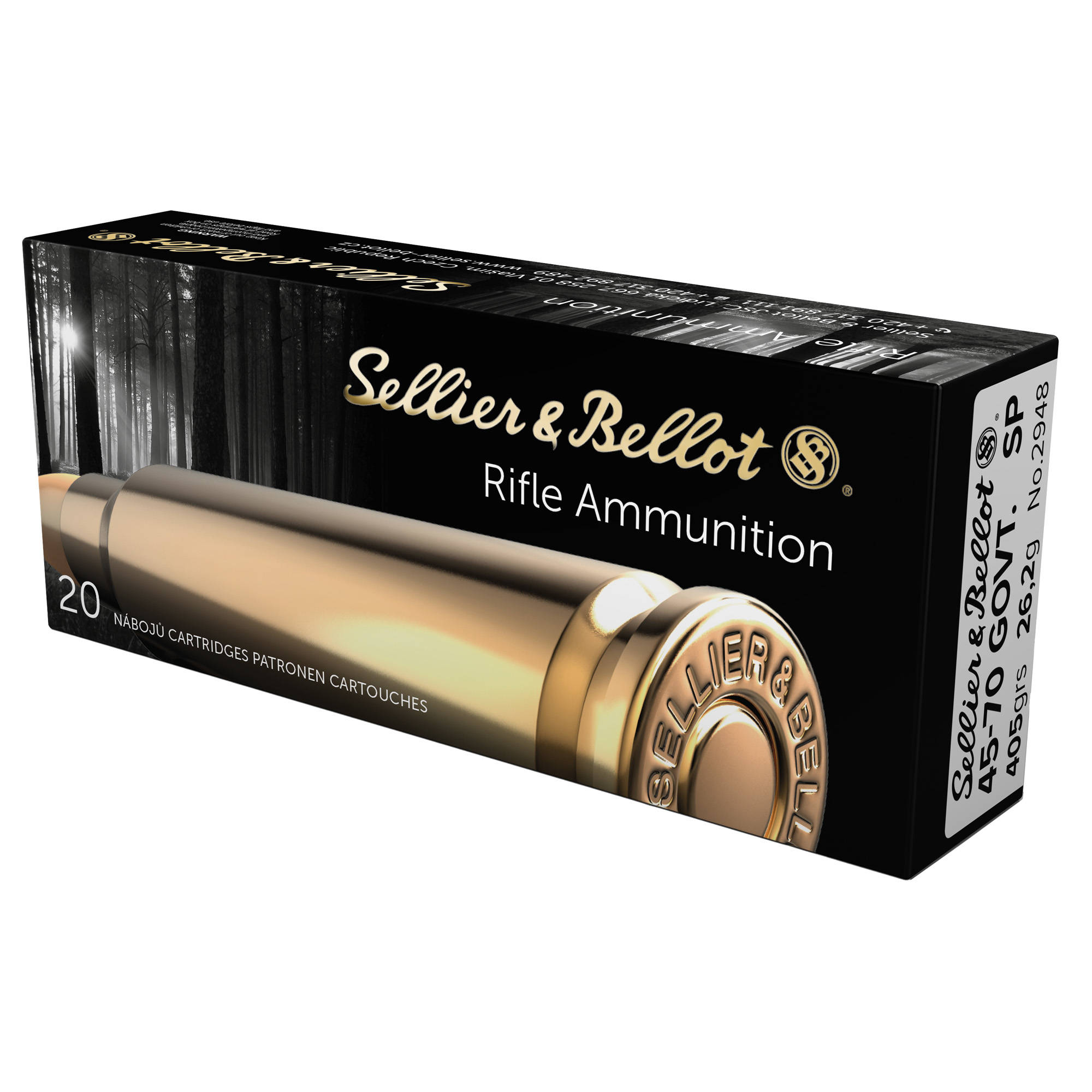 Sellier & Bellot Rifle Ammunition .45-70 Govt 405gr SP 1509 fps 20/ct - Image 2