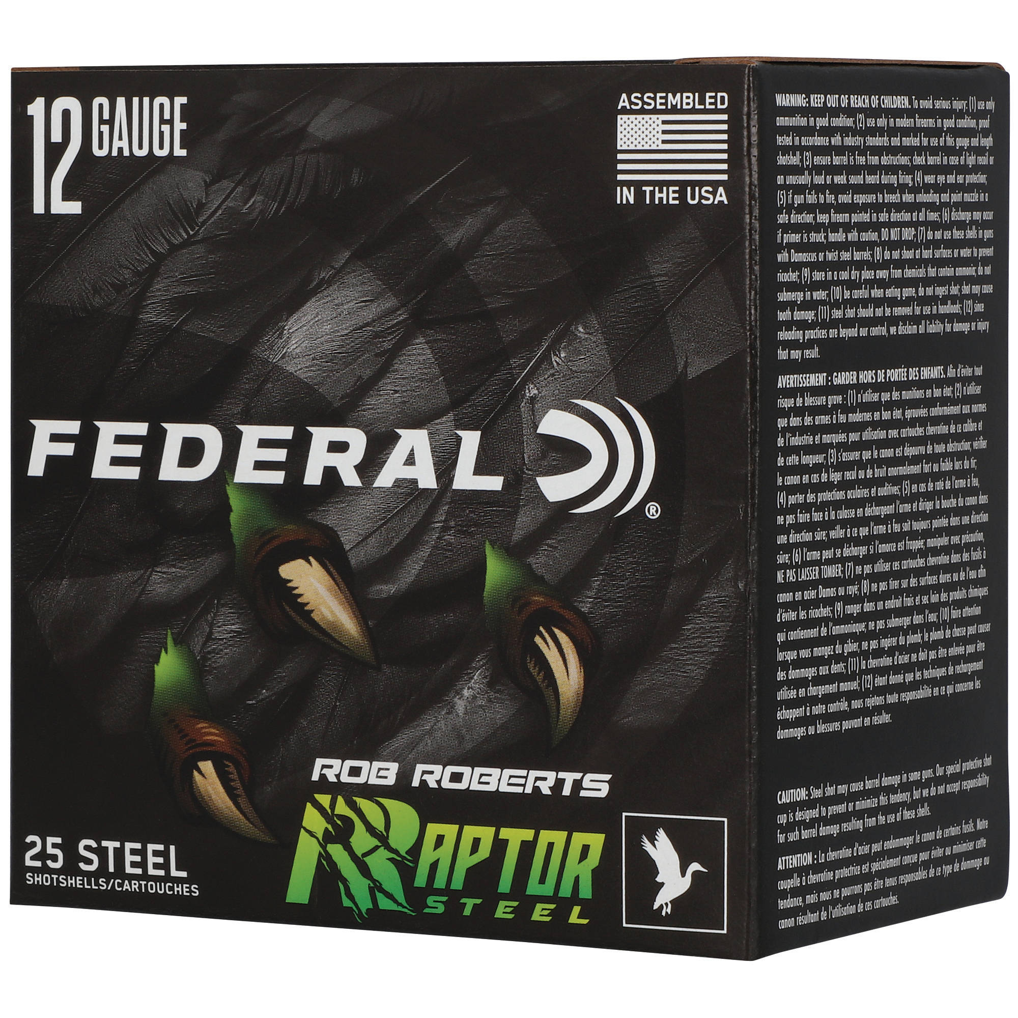 Federal Ron Roberts Raptor Steel Shotshells 12ga 3" 1-3/8oz 1400 fps #3 25/ct - Image 3