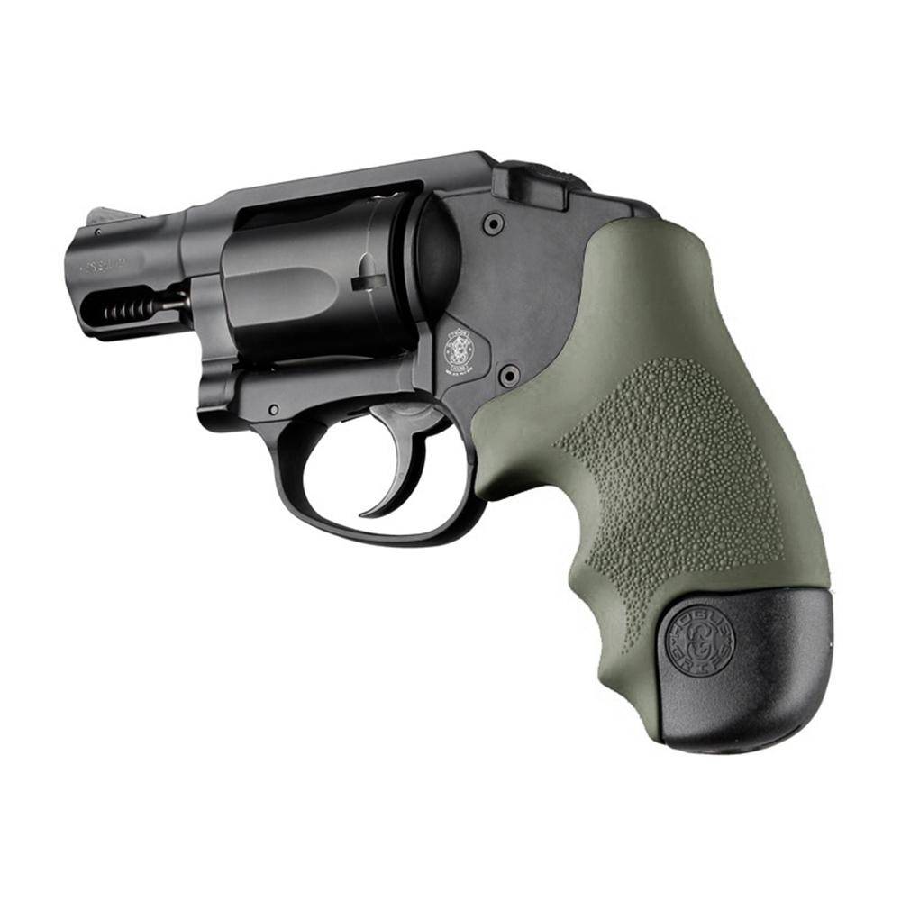 Hogue Overmolded Rubber Tamer Grip S&W Round Butt J-Frame Centennial Revolvers & Polymer M&P Bodyguard 38 OD Green - Image 3