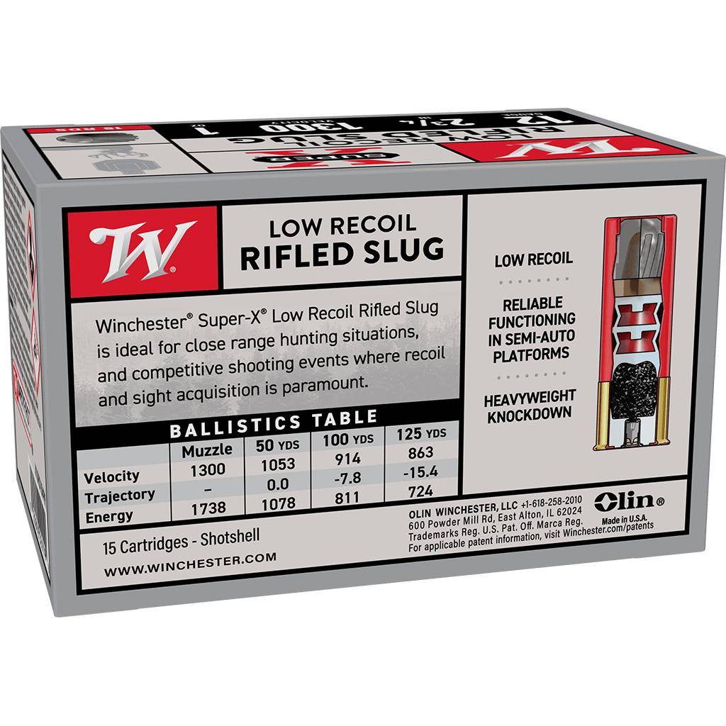 Winchester Super-X Shotshells 12ga 2-3/4" 1oz 1300 fps Slug 15/ct - Image 2