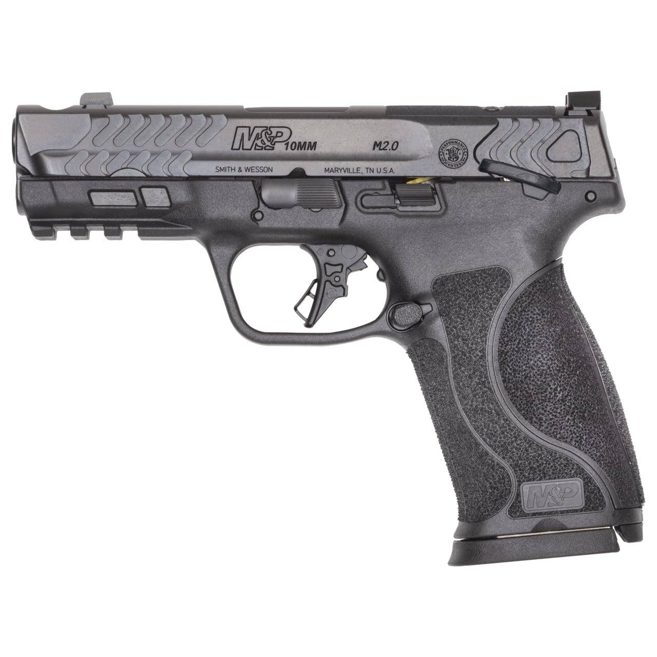 S&W PC M&P 10mm M2.0 Carry Comp Handgun 10mm Auto 10rd Magazines(2) 4" Barrel OR Thumb Safety Black Compliant - Image 6