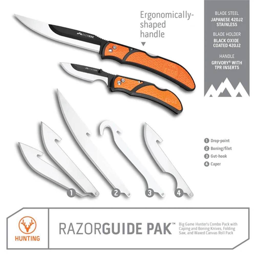 Outdoor Edge RazorGuide Pak Lightweight Replaceable Blade Hunting Knife Kit - Image 3