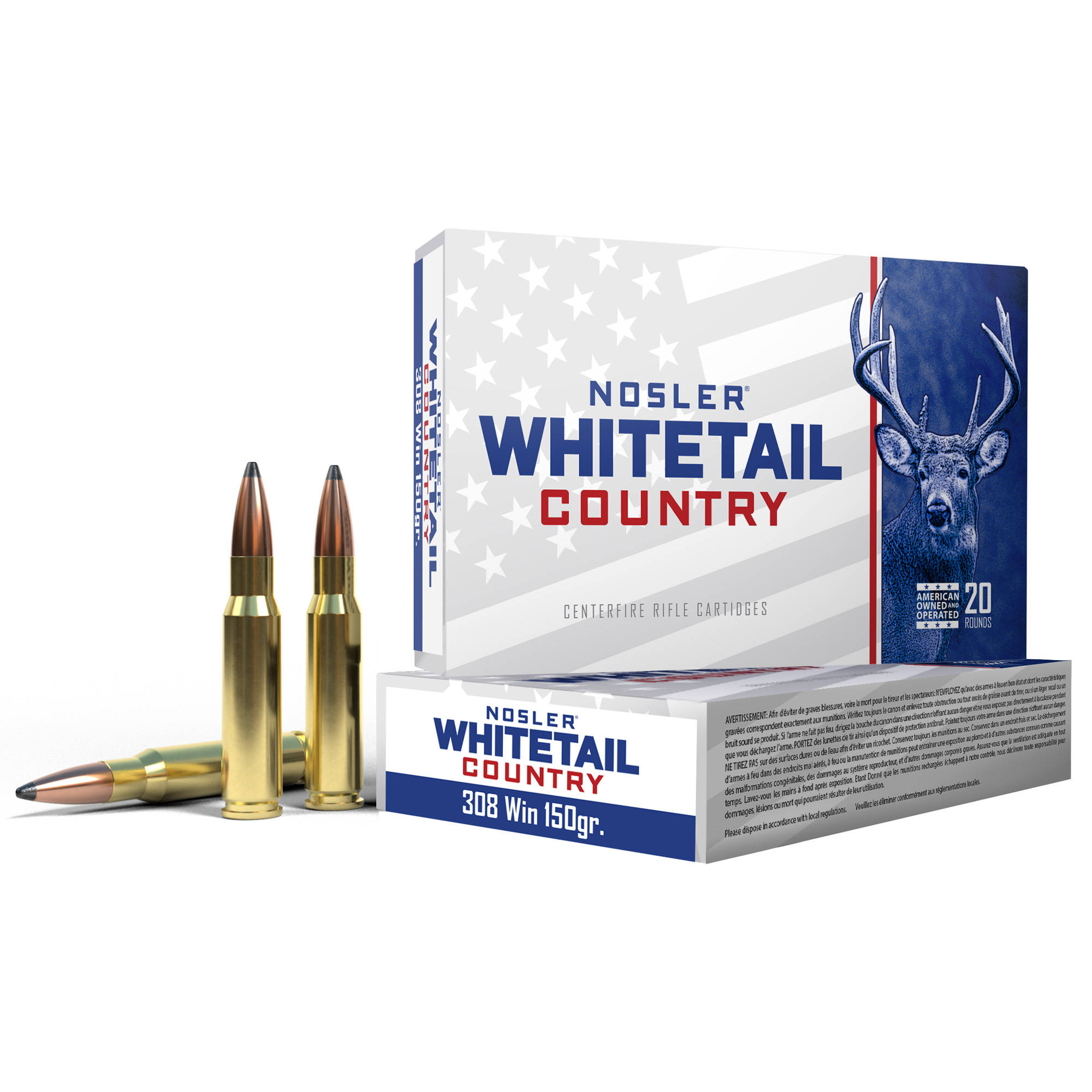 Nosler Whitetail Country Rifle Ammunition .308 Win 150gr SP 20/ct - Image 3
