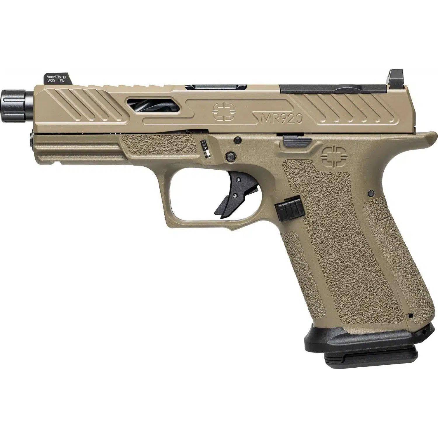Shadow Systems MR920 Elite Optic Ready FDE Handgun 9mm Luger 10rd Magazines(2) 4.5" Threaded Stainless Barrel Night Sights MA Compliant - Image 2