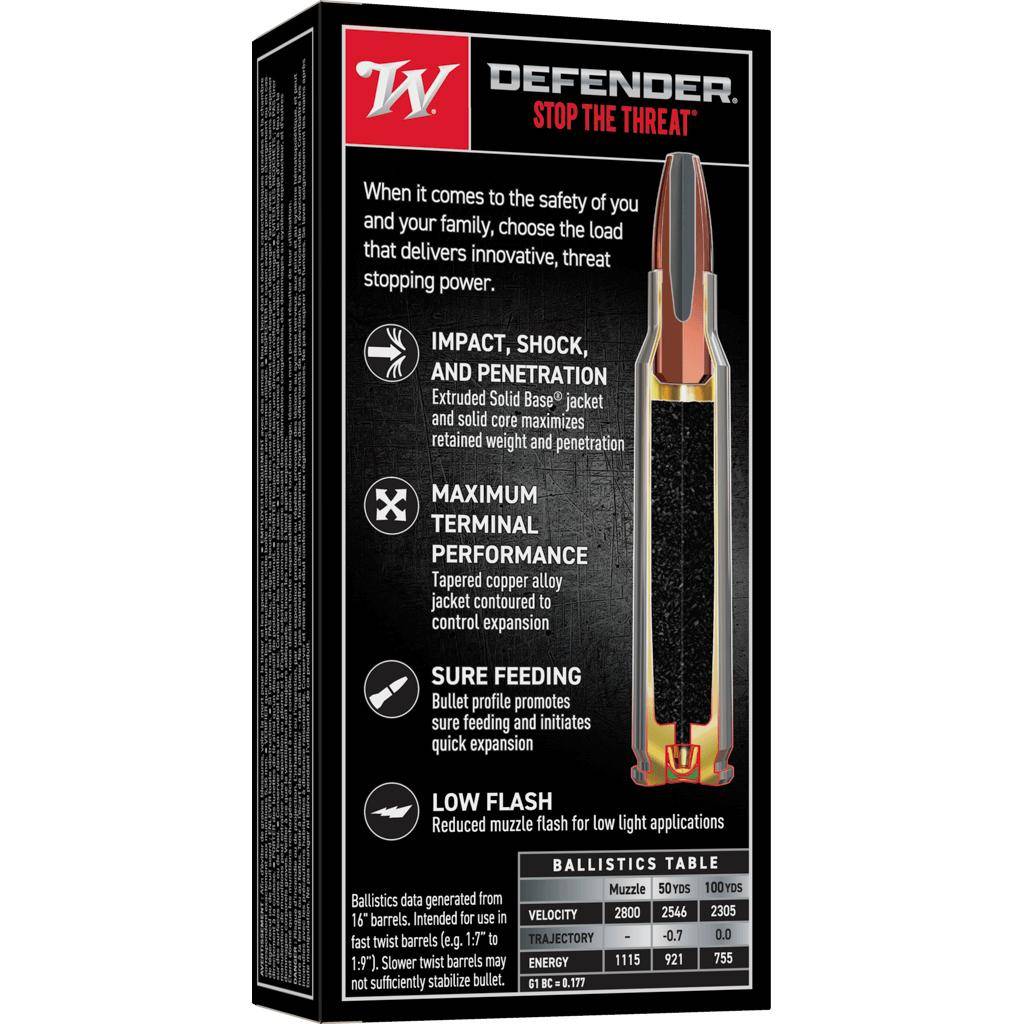 Winchester PDX1 Defender Rifle Ammunition 5.56X45 NATO 64 gr. PHP 2800 fps 20/ct - Image 2