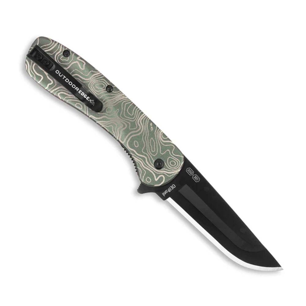 Outdoor Edge Razor VX1 Replaceable Blade Folding Knife 3" Drop Point Blade Green - Image 2
