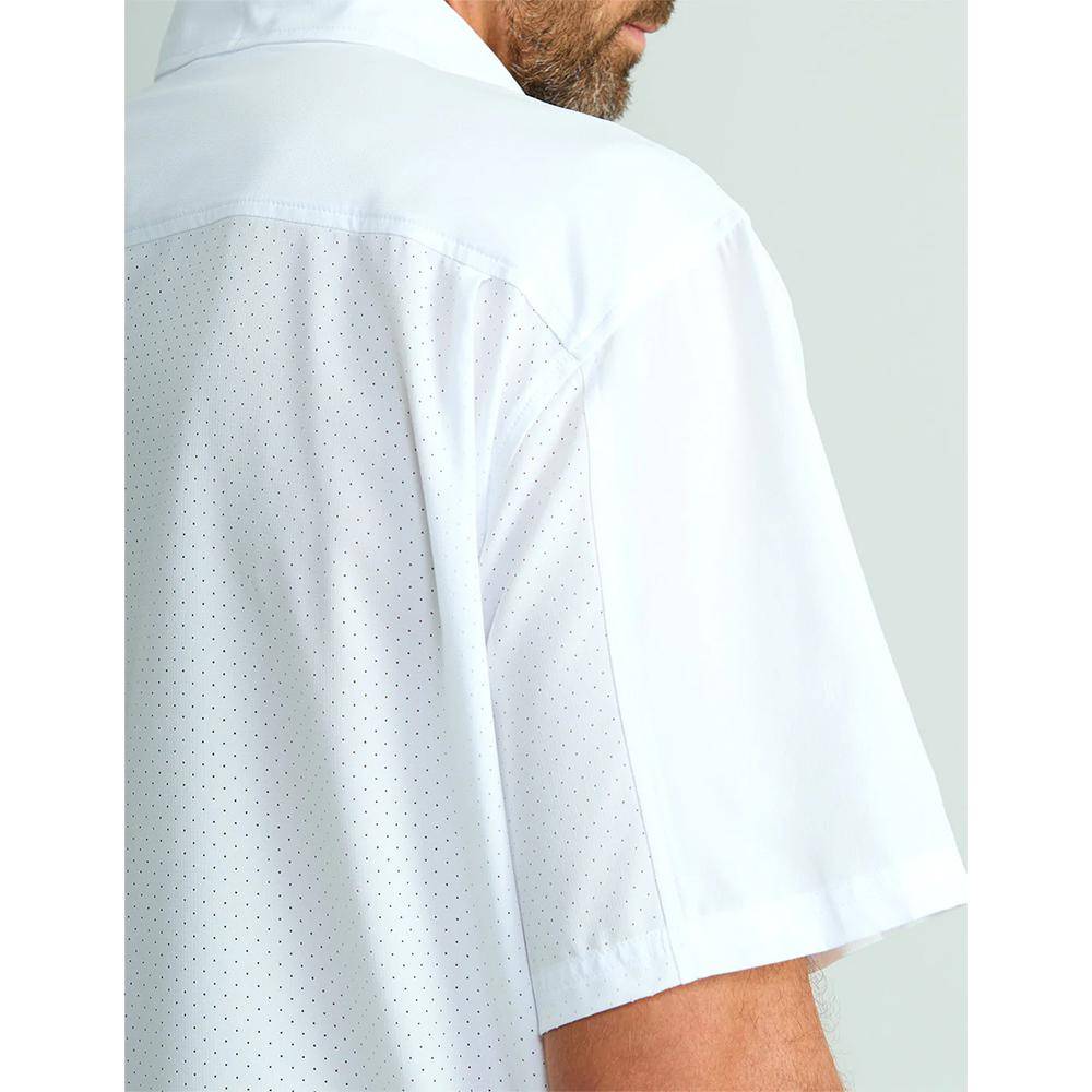 Huk Tide Point Short Sleeve Button Down Shirt White M - Image 2