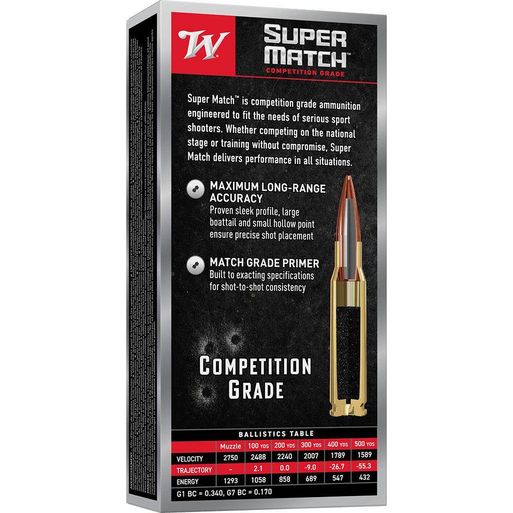 Winchester Super Match Rifle Ammunition 5.56mm NATO 77gr BTHP 2750fps 20/ct - Image 2