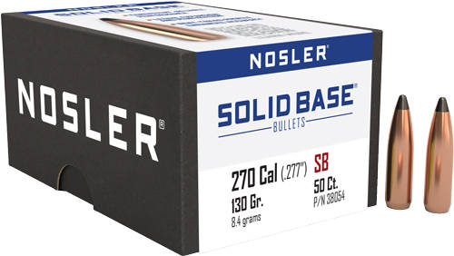 Nosler Solid Base Rifle Bullets .270 Cal .277" 130 gr 50/ct - Image 2