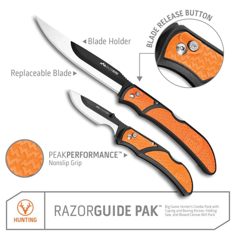 Outdoor Edge RazorGuide Pak Lightweight Replaceable Blade Hunting Knife Kit - Image 2